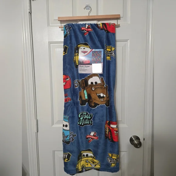 Disney Pixar Cars Blue Plush Throw Blanket - Picture 6 of 6